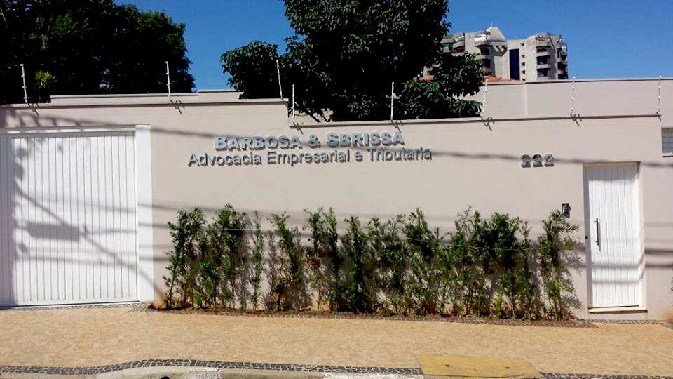 Fachada do escritório Barbosa & Sbrissa Advocacia Empresarial e Tributária